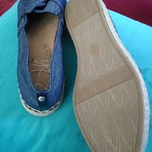 Denim Twist Flat Espadrille